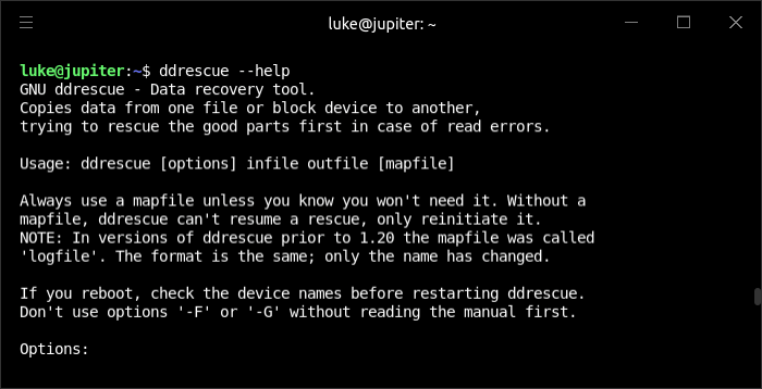 ddrescue - help